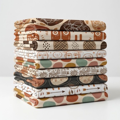 Earth tone tribal fabric - 9, x