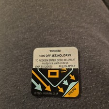 McDonald’s Monopoly Voucher £70 Off Jet2Holidays Unused. Exp 31/12/2025