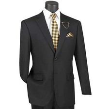 VINCI Men's Black 2-Button