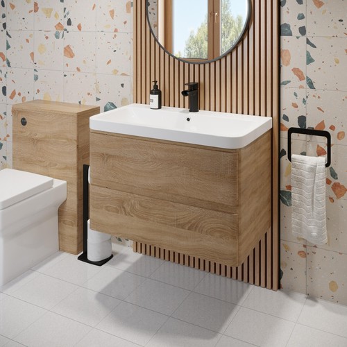 Wood wall hung vanity unit - hung,