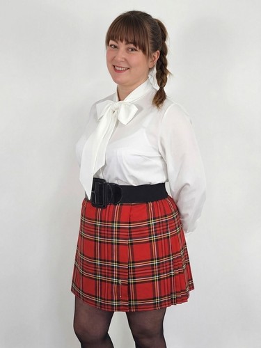 White button front pussybow - white,