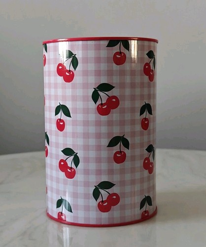Money tin box red cherry - tin,