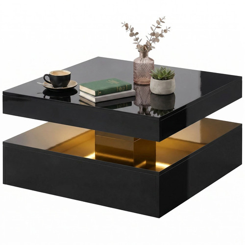 Led coffee table with storage - table,