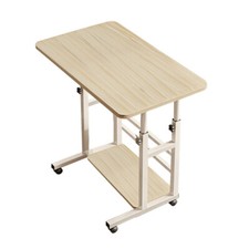 Computer Desk Compact Height Adjustable Rolling Study Writing Table with Shelf