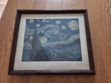 Vintage Starry Night Vincent Van Gogh - Framed Print - See Rear Of Frame OLD!!!