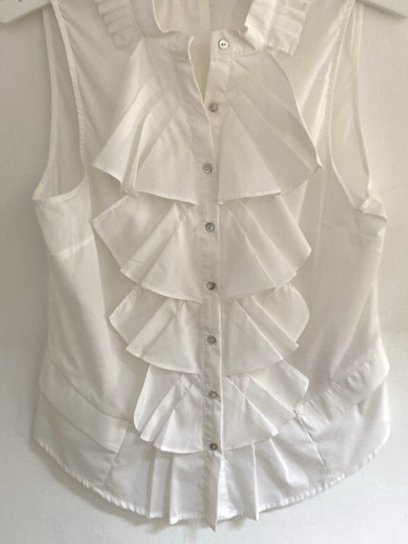 Zara cotton blend frilled top - frilled,