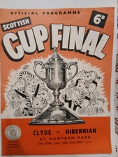 CLYDE v HIBERNIAN Scottish Cup Final @ Hampden Park 26 April 1958 Very rare item