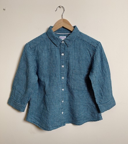 Brora linen shirt check - linen, 3/4