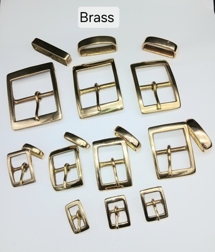 Brass solid rectangle buckle - solid, [