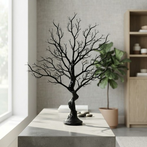 Black artificial inch tree - black,