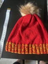 Hand knitted Hat In Red With