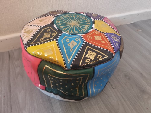 Handmade multicoloured pouffe - handmade,