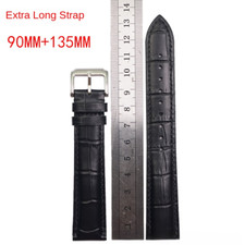 Extra Long Genuine Leather Watch Band Strap Mens Crocodile Grain Cowhide 12-24mm