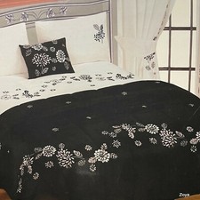 Black Grey Silver Floral