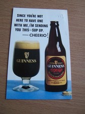 Guinness Vintage Postcard Glass & Bottle Cheerio Bamforth Comic Series 1830