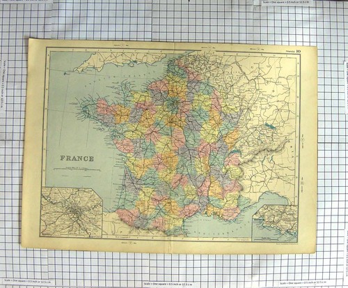 Original old antique print map - original,