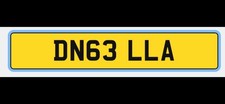 DN63 LLA Private Number Plate Personal Registration On Retention Fees Paid
