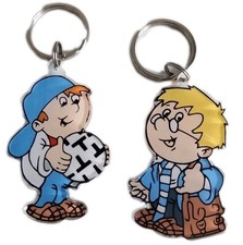 Tetley Tea Folk Keyrings Pair Vintage Collectables 1995s Lyons Tetley Limited