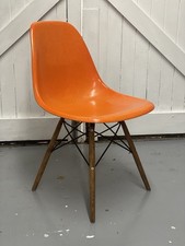 Herman Miller Eames DSW Orange Original Dining Side Shell Chair