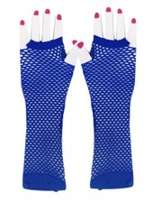 Adult Dark Blue Fish Net Long Gloves
