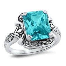AQUAMARINE CZ 925 STERLING