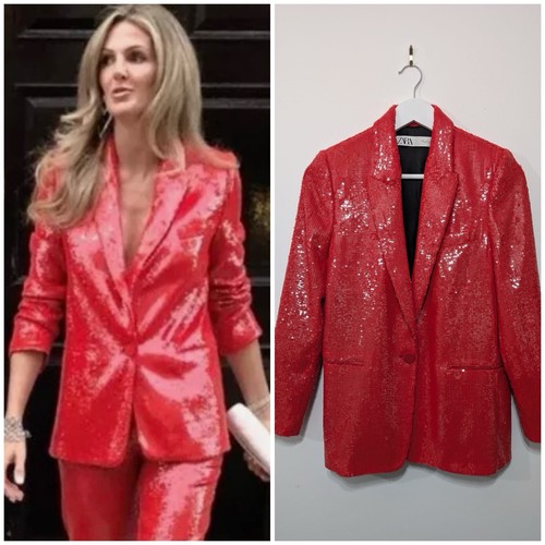 Zara red sequin embellished - sequin,