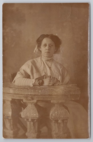 Rppc portrait woman - portrait, glasses
