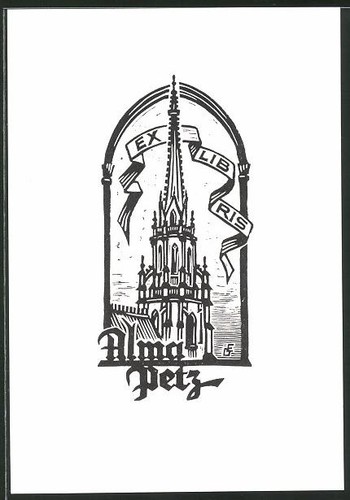 Bookplate alma petz church - bookplate,