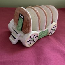 Vintage Art Deco Novelty Toast Rack - Gypsy Caravan/Wagon 1930s