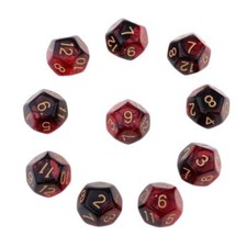 Pack of 10 Multi-Sided Dice Polyhedron Dice Set D12 for D&D Tabletop Game