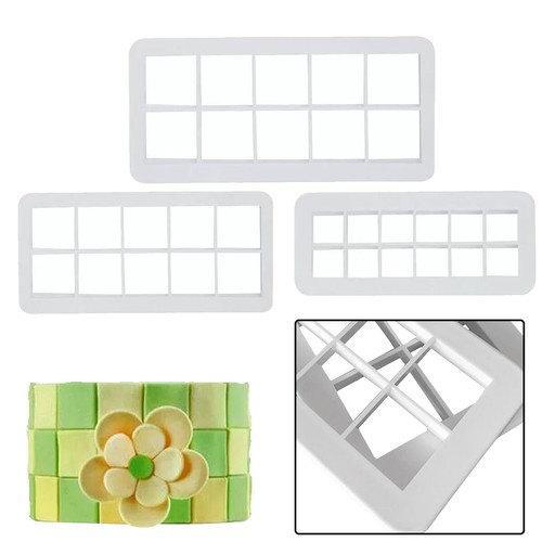 3pcs square geometry fondant - 3pcs,