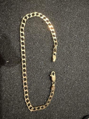 9ct gold hallmarked flat curb - 9ct,