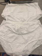 5 Pairs Of White Cotton Full Briefs New From TU