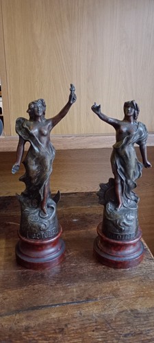 Antique pair signed french - pair,