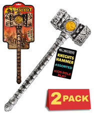 Toy Medieval War Hammer with Silver and Gold Detail