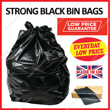 EXTRA STRONG BLACK HEAVY DUTY BIN LINERS BAGS RUBBISH WASTE REFUSE SACKS 200G UK