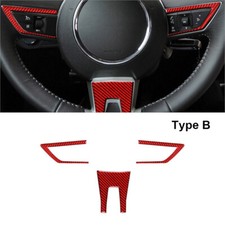 3Pcs Red Carbon Fiber Interior