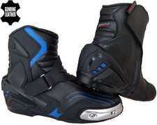 Mens black blue leather - black/blue,