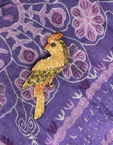 Vintage gold tone parrot - gold-tone,