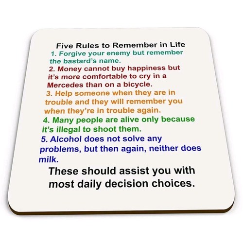 Funny five rules remember - rules,