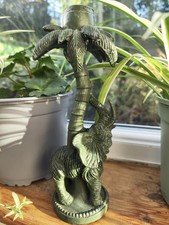 Green Elephant with Palm Tree