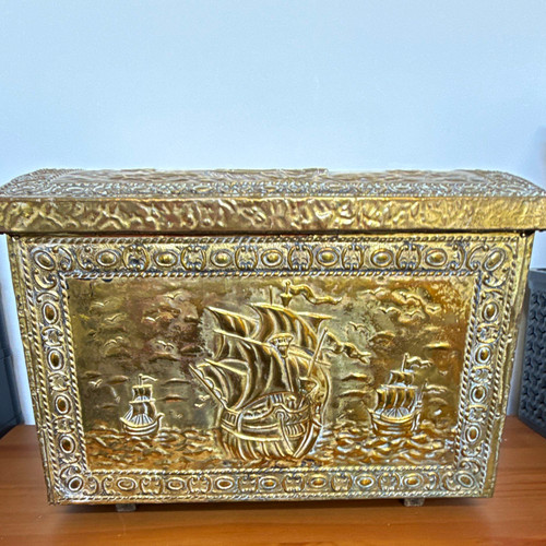 Gold embossed metal nautical - metal,