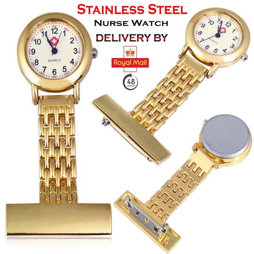 Stainless steel nurse watch - steel,