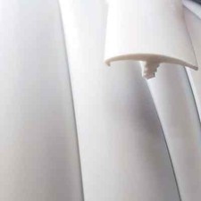 WHITE T TRIM SINGLE LIPPED EDGING  FOR 15MM BOARD -  20 METERS