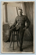 WW1 Real Photo Postcard, Leinster Regiment Irish Soldier, Royal Canadians, r2