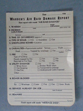WWII Warden's Air Raid Damage