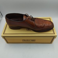 Barker Earls Barton Leather Mens Lace up Shoes UK8 Dark Honey Brown 402405 Boxed