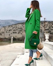 Zara Wool Green Coat Size S