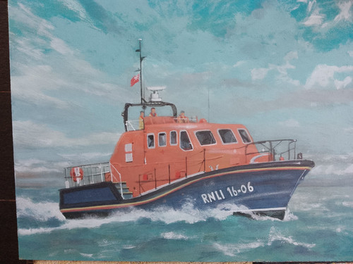 Original marine art ship - original,