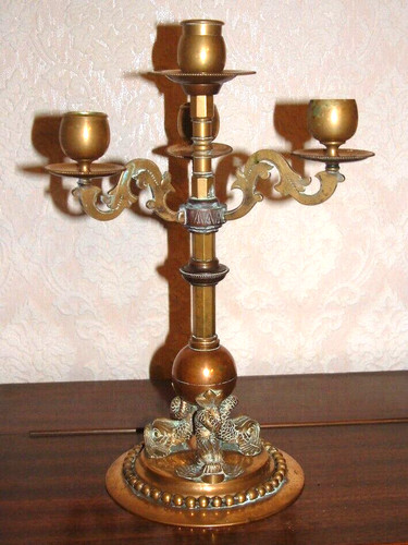 Arts crafts candle holder - @,
